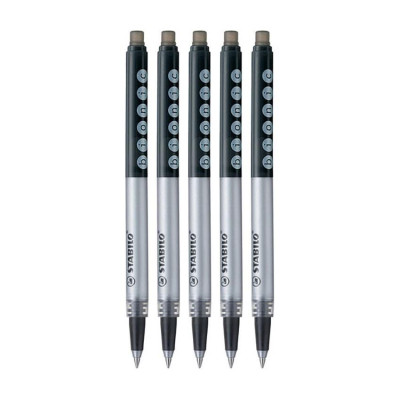 Bộ 5 Ruột bút bi nước STABILO Bionic (BNCR/5) - Đen