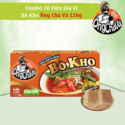 Combo 10 Hộp Viên Gia Vị Bò Kho ÔNG CHÀ VÀ 126g (Braised Beef Broth Cubes)