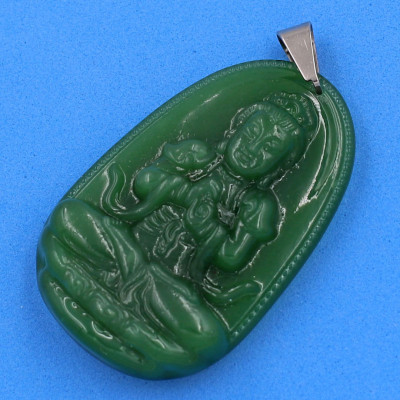 Mặt Phật Đại Nhật Như Lai thạch anh xanh size nhỏ 3.6cm - phật bản mệnh tuổi Mùi và tuổi Thân