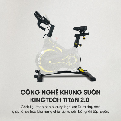 Xe đạp tập KINGSPORT BK-5804 kháng lực từ tính,  tích hợp đồng hồ đo lường chỉ số, cân nặng phù hợp từ dưới 100-110kg