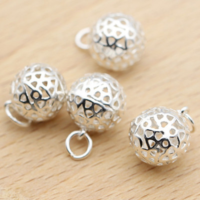 Combo 2 cái charm bạc hình chuông tròn mặt treo - Ngọc Quý Gemstones