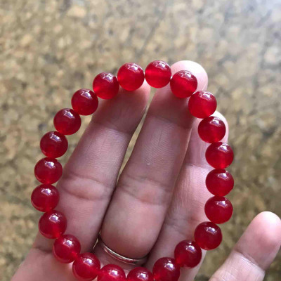 CHIẾC VÒNG MAY MẮN ĐÁ MÃ NÃO ĐỎ 8MM NỮ MỆNH HỎA THỔ