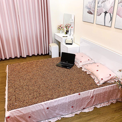 Chiếu Hạt Gỗ Hương Mộc Cao Cấp - Kích Thước 2,2mx2m hạt 1.2cm ( video , hình thật )