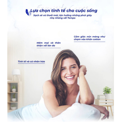 Lốc 10 Cuộn Giấy Vệ Sinh Tempo Prestige - Hoa Lê