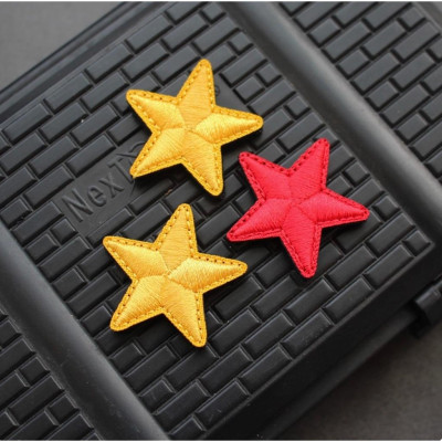 Patch_velcro miếng dán thêu hình ngôi sao 3D trang trí quần áo_ba lô_mũ nón