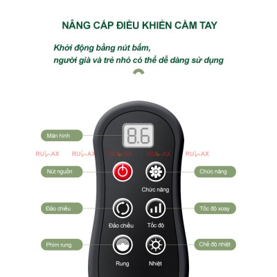 ￼Gối Massage Cổ Vai Gáy Rulax,Máy Massage Hồng Ngoại 2 Động Cơ Rung