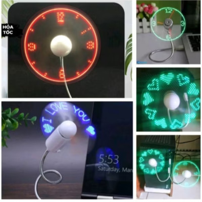 1 CÁI ĐÈN QUẠT CHẠY KIỂU ĐỒNG HỒ HIỆU ỨNG LED CỰC ĐẸP 