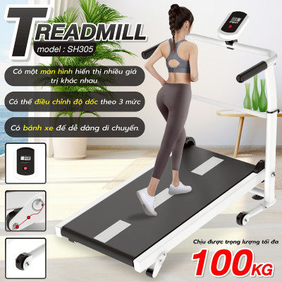 BG Máy chạy bộ cơ, máy chạy bộ không điện Treadmill SH305 thích hợp cho mọi lứa tuổi luyện tập (hàng nhập khẩu)