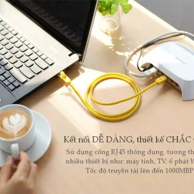 Ugreen UG11233NW103TK 5M màu Vàng Cáp mạng LAN CAT5E UPT - HÀNG CHÍNH HÃNG