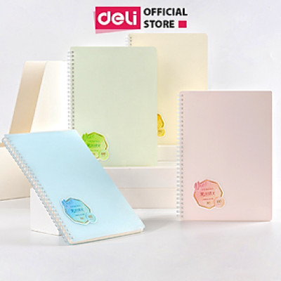 Sổ Tay Ghi Chép Lò Xo Bìa Nhựa A5 / B5 120 Trang 100 Trang 80 Gsm Kẻ Ngang Màu Pastel Deli - Phù Hợp Làm Sổ Kế Hoạch, Sổ Nhật Kí, Tập Vở Ghi Chép - QLPA560  QLPB560 VLPA550 VLPB550