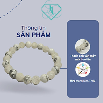 Vòng Tay Phong Thủy Màu Trắng Không Charm