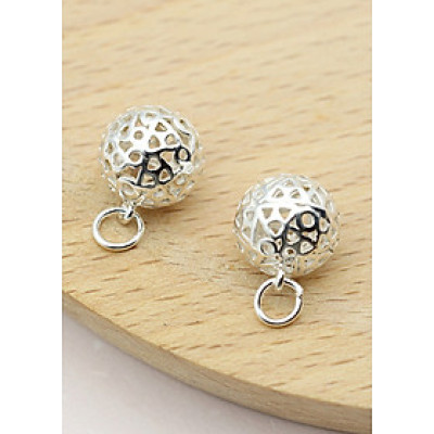 Combo 2 cái charm bạc hình chuông tròn mặt treo - Ngọc Quý Gemstones