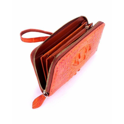 Bóp nữ da cá sấu Huy Hoàng 1 khóa nguyên con màu đen, nâu đỏ, vàng bò, nâu đất HT3245-46-47-48