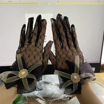 Găng tay nữ lưới đen đính nơ lưới sang trọng mẫu mới t12/2022