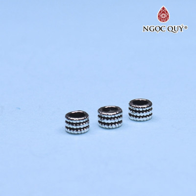 Charm bạc chặn hạt hình bánh xe - Ngọc Quý Gemstones