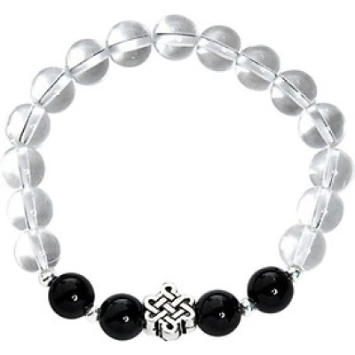 Vòng Đá Thạch Anh Trắng Phối Charm Ngọc Quý Gemstones VT32