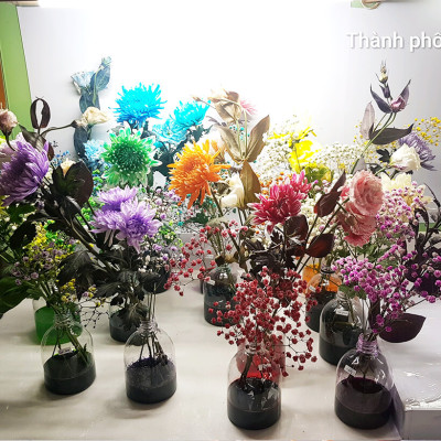 Nước Màu Nhuộm Hoa Tươi Màu Cam Israel (Chai 1 Lít) Color Sodium For Fresh Flowers