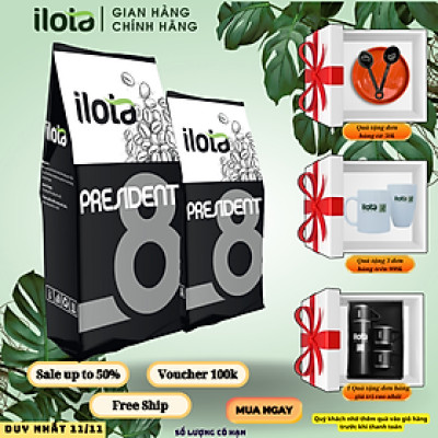 Cà Phê ILOTA 8 President Arabica Cầu Đất Specialty coffee rang xay nguyên chất Dạng Bột Amazing Cup 2021 250gr
