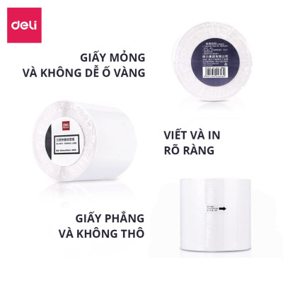 Giấy Decal Nhiệt In Nhãn, Minicode, Đơn Hàng TMĐT Deli -  Cuộn 325 Tờ 10x15cm - Dùng Cho Bill, Mã Vạch, Hóa Đơn, Livestream, Kinh Doanh Online - Không Phai Mực - Hàng Chính Hãng - 12308
