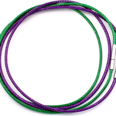 Combo 2 sợi dây vòng cổ cao su xanh lá + tím DCSXLI1