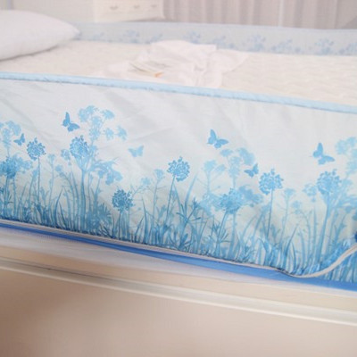 Màn tự bung cao cấp Mộc Miên đỉnh rộng trắng viền xanh loại 1,2mx2m-1 cửa - Mùng ngủ cao cấp Mộc Miên 