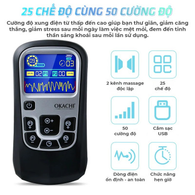 MÁY MASSAGE XUNG ĐIỆN OKACHI JP-E20