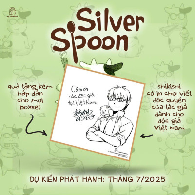 Sách - Boxset Manga - Silver Spoon: Tập 1 - 15 (Hộp 15 Cuốn) - Tặng Kèm Shikishi Có In Chữ Viết Độc Quyền Của Tác Giả Dành Cho Độc Giả Việt Nam