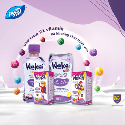 Thùng 24 Lon Sữa Chua Uống Từ Thực Vật Wakai Active (250ml x 24 lon)