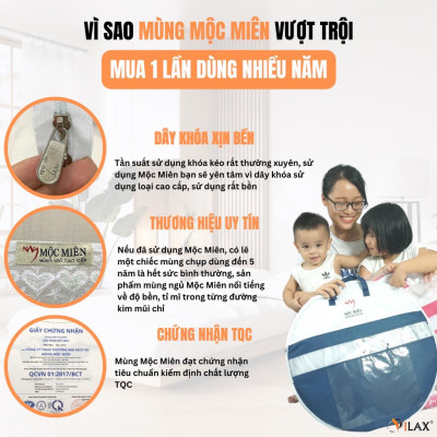 Màn Chụp , Mùng Chụp Cao Cấp Mộc Miên - 2,2mx2m ( Hà Nội )
