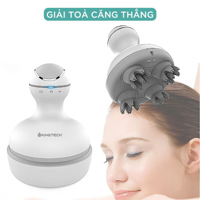 Máy Massage Cầm Tay Cao Cấp KINGTECH ST-701 - Chuyên Mát xa Đầu, Cổ, Mặt - Không Dây, Kèm Đế Sạc Di Động - Giúp Thư Giãn, Giảm Căng Thẳng - Quà Tặng Tuyệt Vời Cho Người Thân