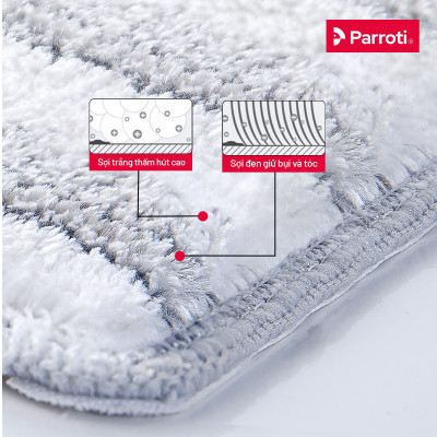 Combo 2 Miếng Lau Nhà Thế Hệ Mới Parroti Pro PAD2-PR01 - Kích Thước 33 x12 CM (Chỉ dùng được cho Bộ lau nhà Parroti Pro)