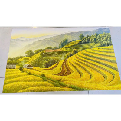 (HCM)Tránh dán tường 3d cảnh Tây Bắc 3 trang trí nhà hàng, khách sạn tích hợp sẵn keo