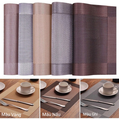 Tấm lót bàn ăn, thảm set up cao cấp placemat hình chữ nhật