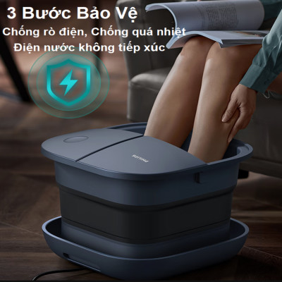 Bồn ngâm chân, kiêm máy massage chân tự động thương hiệu Hà Lan cao cấp Philips PPM5103F - Hàng nhập khẩu