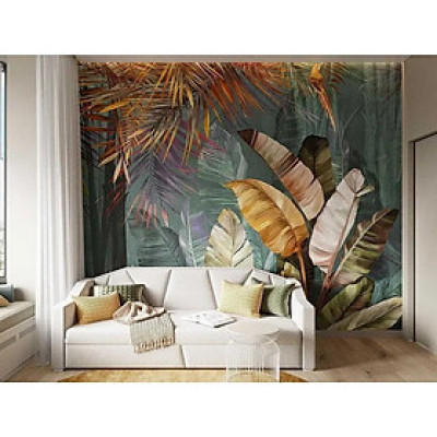 Tranh dán tường 3d mẫu lá tropical nhiệt đới trang trí decor quán nhà hàng khách sạn có sẵn keo