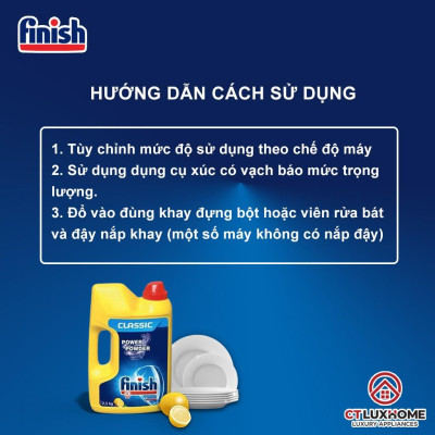 Bột rửa bát Finish hương chanh 2.5kg 