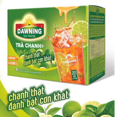 Combo 5 hộp Trà chanh hòa tan DAWNING từ bột chanh nguyên chất và mật ong giúp giải khát 280g/hộp (hộp 20 gói)