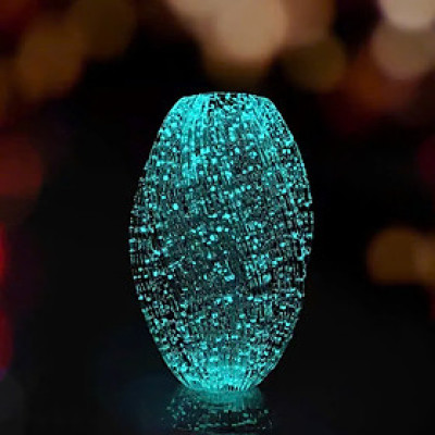 Bình Hoa Xoắn Thủy Tinh Phát Sáng – Decor Trong Suốt Lấp Lánh, Tỏa Sáng Trong Bóng Tối – Trang Trí Nhà Cửa Phong Cách Hiện Đại (16x27cm) - HÀNG CHÍNH HÃNG MINIIN