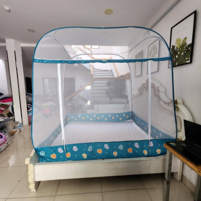 Màn Chụp , Mùng Chụp Cao Cấp Mộc Miên Đỉnh Vuông - Kích Thước 1,6mx2m - 1 cửa ( video , hình thật ) 