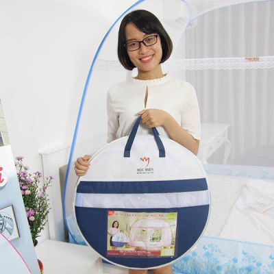 Màn Chụp , Mùng Chụp Cao Cấp Mộc Miên Đỉnh Vuông - Kích Thước 1,8mx2m ( Xám Khủng Long )