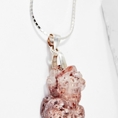 Mặt Dây Chuyền Phong Thủy Đá Thạch Anh Ưu Linh Rêu Tỳ Hưu Mệnh Hỏa, Thổ Ngọc Quý Gemstones