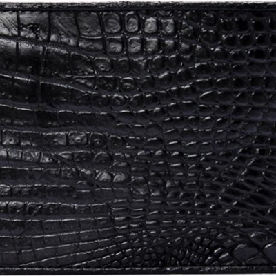 Ví Nam Da Cá Sấu Gai Lưng Huy Hoàng HT2210 (12.5 x 10 cm) - Đen