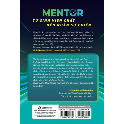 Sách - Mentor - Từ Sinh Viên Chất Đến Nhân Sự Chiến - Nguyễn Công Minh - Saigon Books