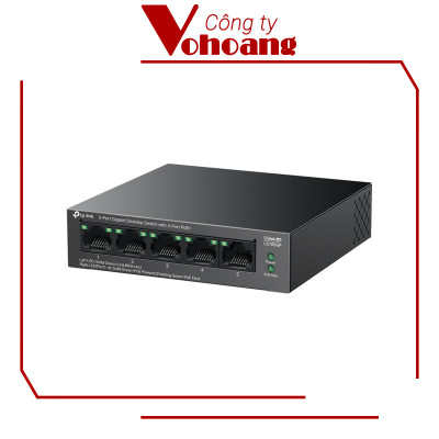Switch Gigabit 5 Cổng TP-Link LS105GP với 4 Cổng PoE+ Công Suất Tối Đa 65W Vỏ Kim Loại - Hàng chính hãng
