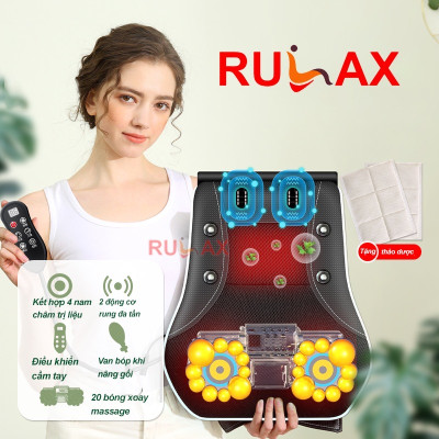 ￼Gối Massage Cổ Vai Gáy Rulax,Máy Massage Hồng Ngoại 2 Động Cơ Rung