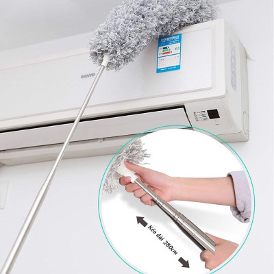 Chổi quét bụi trần nhà kéo dài 2M8 , lông mềm mịn ,vệ sinh đồ trên cao dễ dàng đi sâu vào mọi ngóc ngách nhỏ nhất , làm sạch mọi vết bẩn cứng đầu 