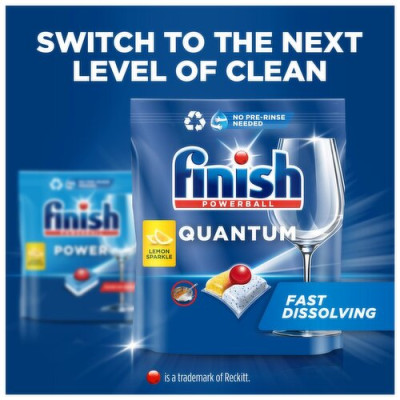 Viên rửa bát Finish Quantum All in 1 ( 64 viên hương chanh) -Ba Lan Viên 12 chức năng
