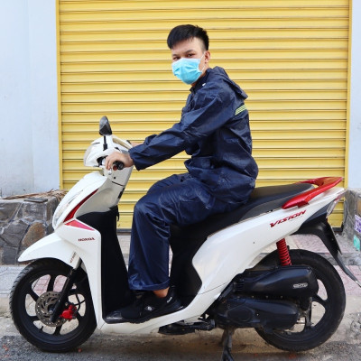 Áo mưa bộ vải dù cao cấp  có túi đựng , dày , nhỏ gọn tiện lợi siêu bền ,  chống thấm  dùng cho nam  và  nữ   size  2XL  dưới  65KG 