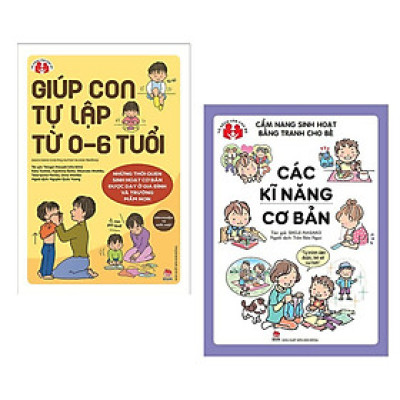 Combo Sách kỹ năng sống và Nuôi dạy con tự lập kiểu Nhật: Giúp Con Tự Lập Từ 0-6 Tuổi + Cẩm Nang Sinh Hoạt Bằng Tranh Cho Bé - Các Kỹ Năng Cơ Bản (Tặng kèm bookmark Happy Life)