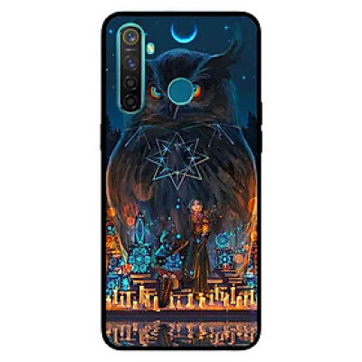 Ốp Lưng in cho Realme 5 Pro / Realme Q Mẫu Cú Đen - Hàng Chính Hãng